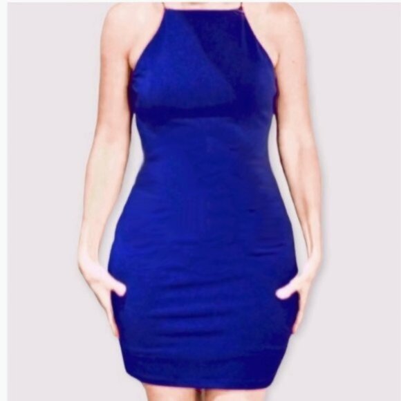 Vintage Y2K Halter Hourglass Bodycon Dress - Picture 1 of 12